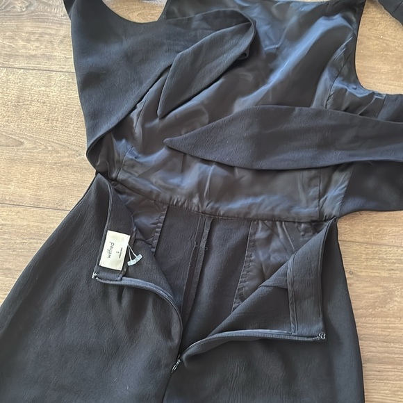 Wilfred Womens Black Cropped Wide Leg Dressy Jumpsuit Square Neck Tie Back Sz S - Picture 11 of 13